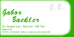 gabor backler business card